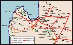 схема железнодорожного сообщения Латвии